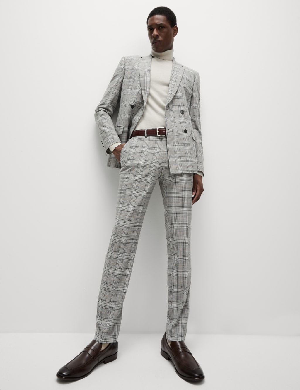 Skinny fit grey check suit new arrivals