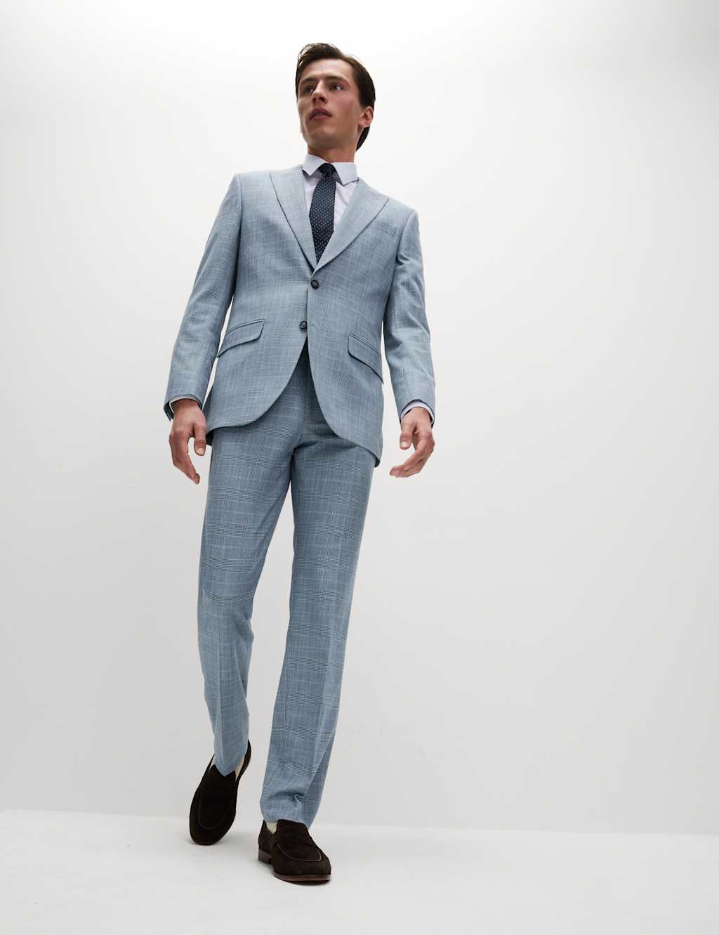 Regular Fit Linen Look Check Suit Jacket 4 of 8