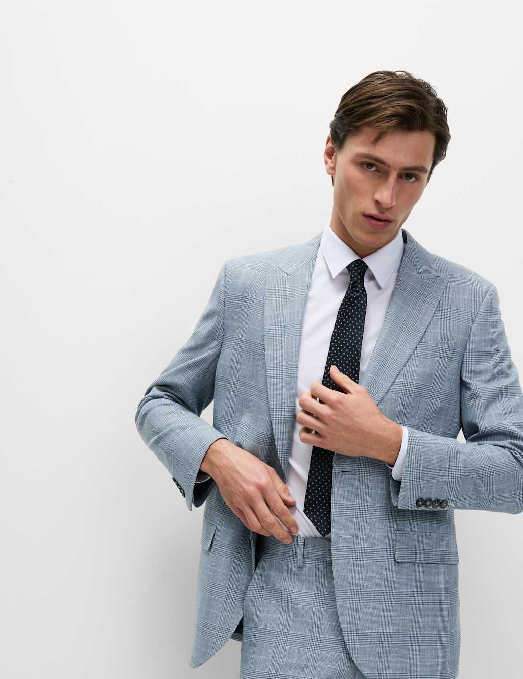Regular Fit Linen Look Check Suit Jacket 6 of 8