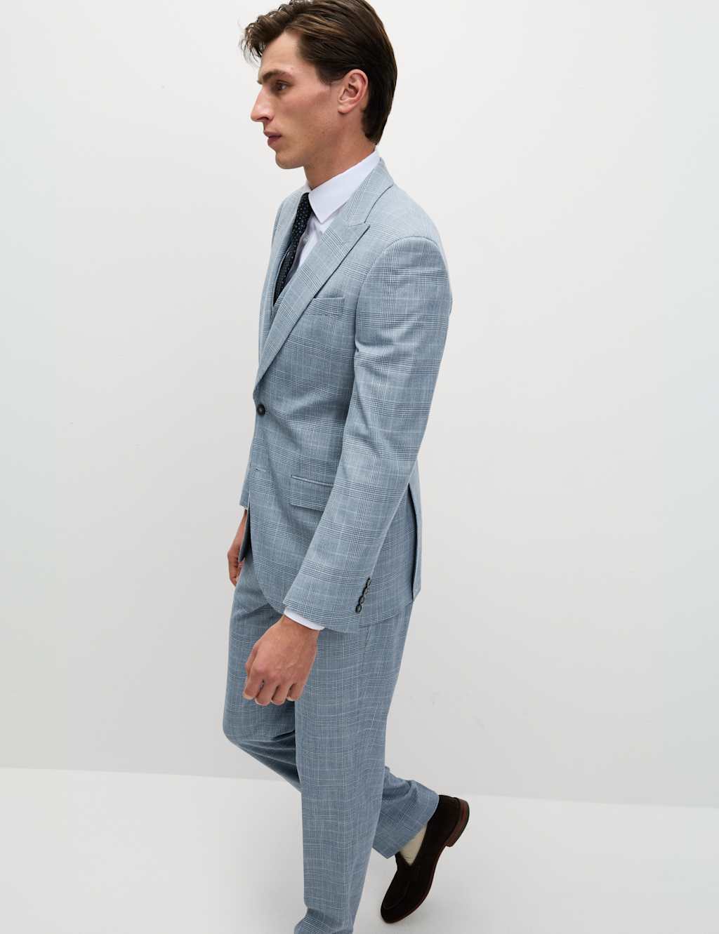 Regular Fit Linen Look Check Suit Jacket 7 of 8