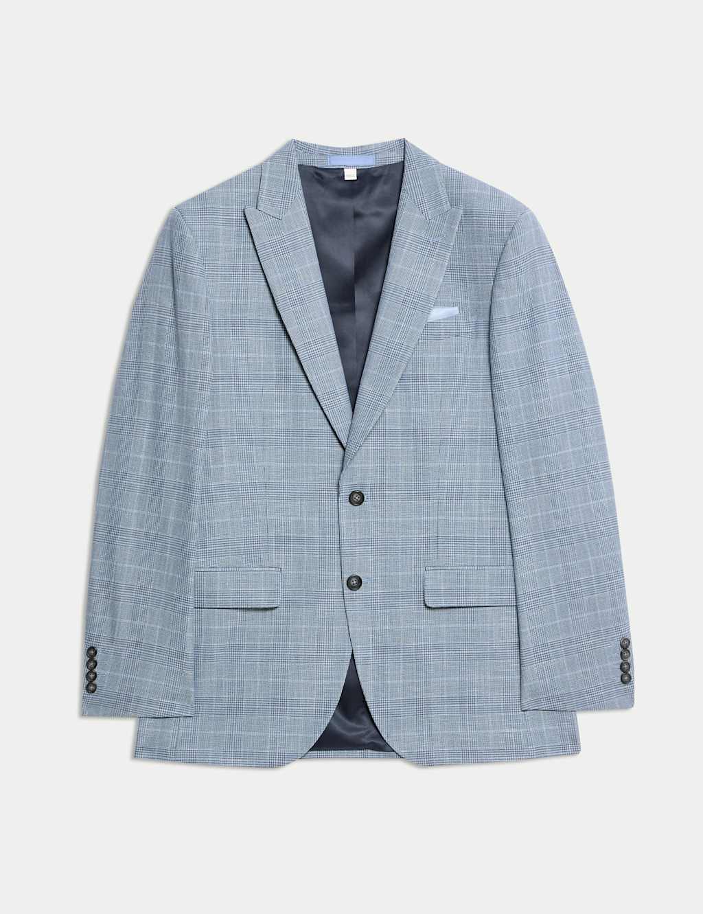 Regular Fit Linen Look Check Suit Jacket 2 of 8
