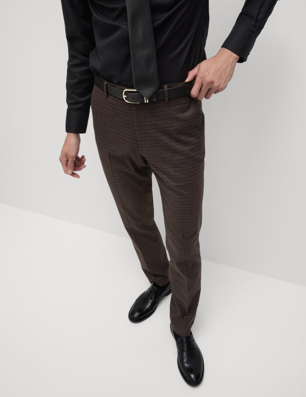 Mens super skinny checkered trousers best sale