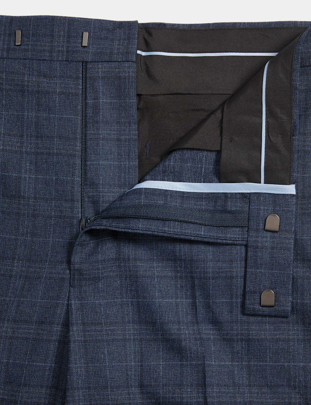 Regular Fit Stretch Checked Suit Trousers 3 of 7