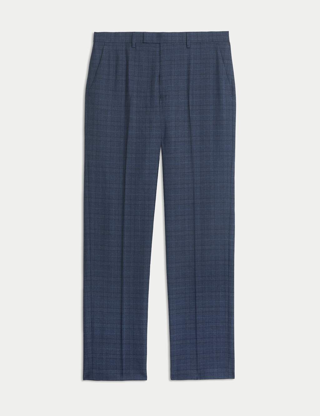 Regular Fit Stretch Checked Suit Trousers 2 of 7