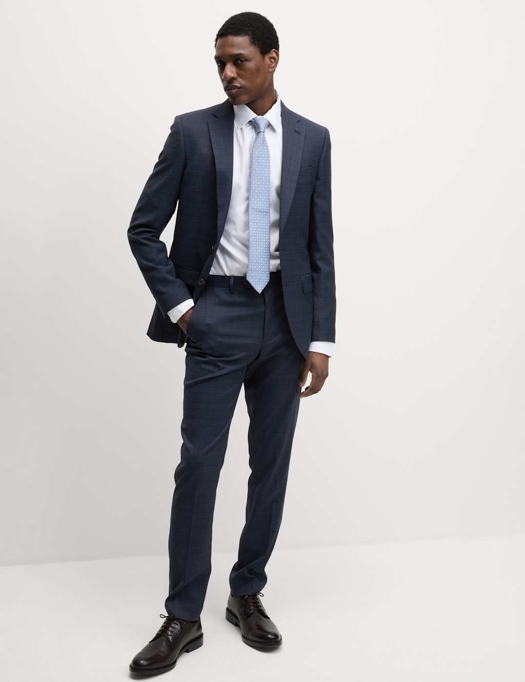 Slim Fit Check Stretch Suit Trousers 5 of 6