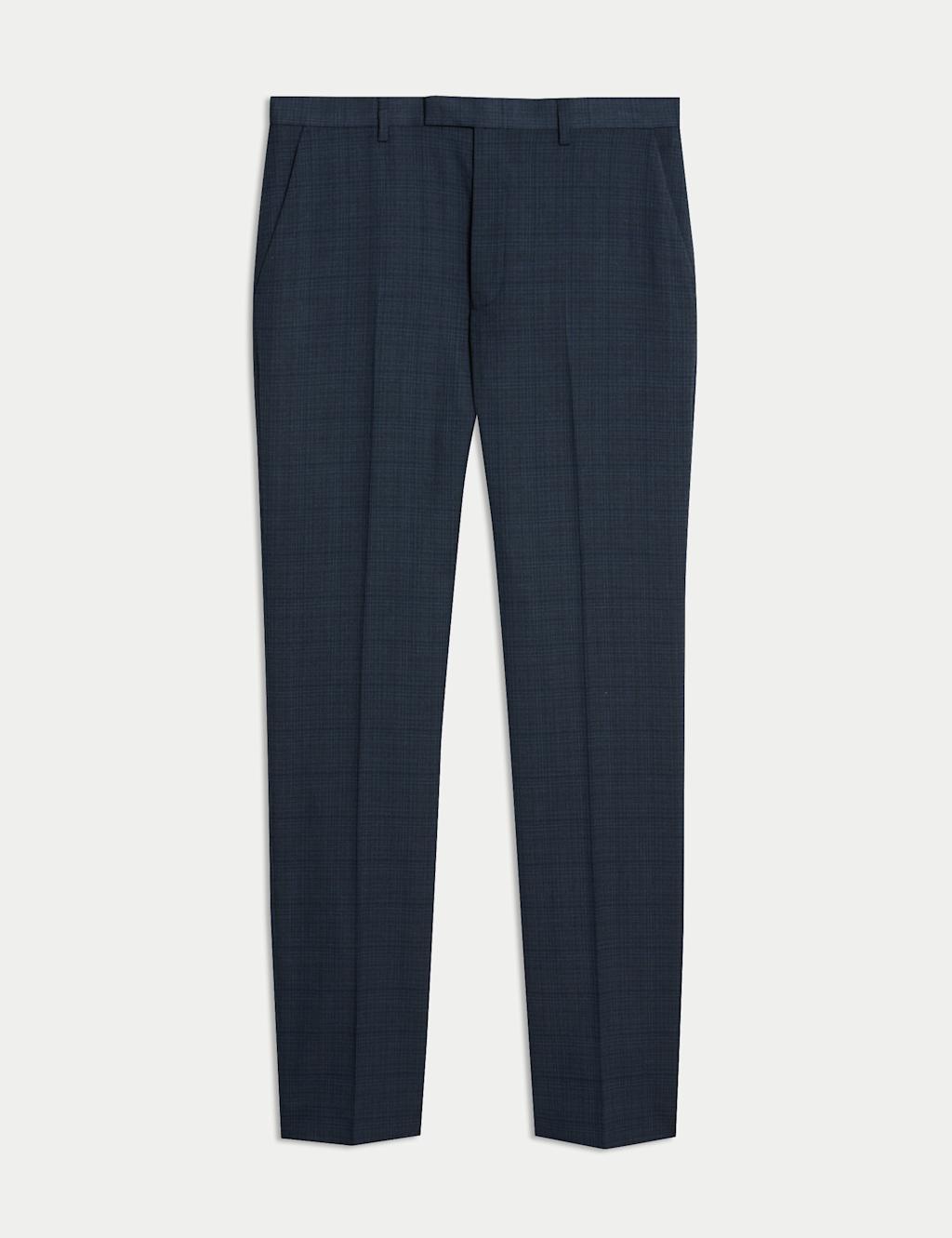 Regular Fit Shadow Check Suit Trousers 2 of 8