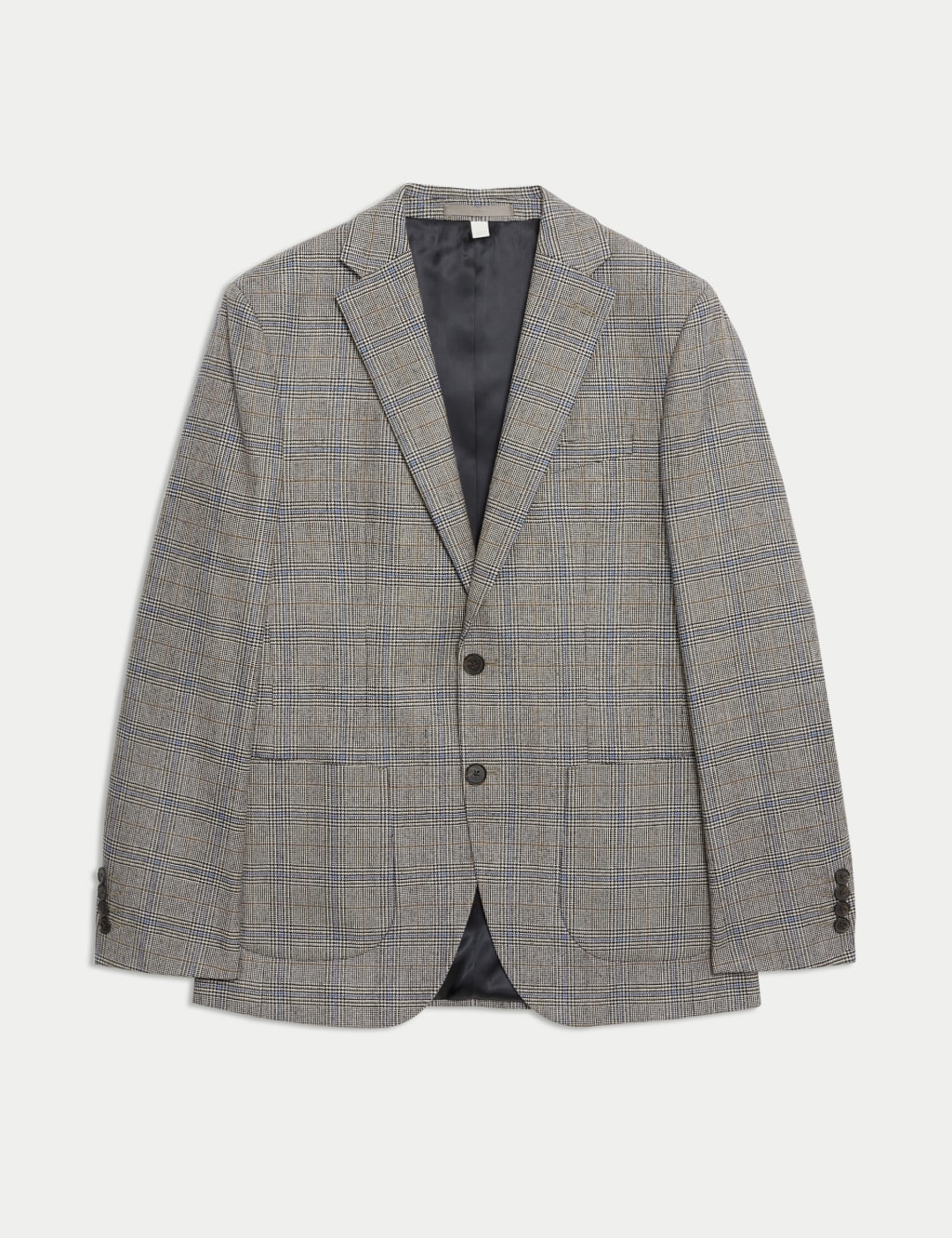 Tailored Fit Cotton Rich Check Blazer