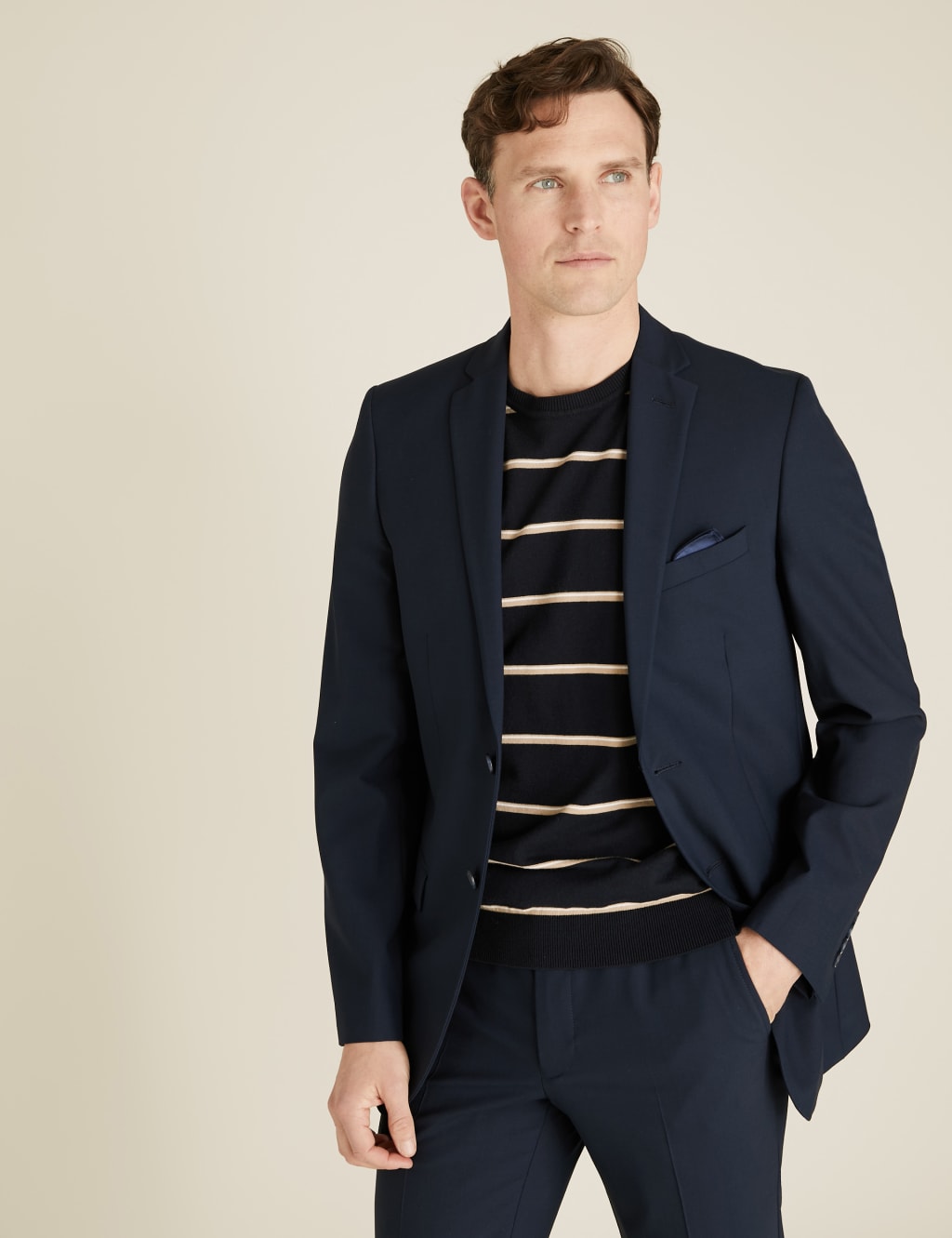 The Ultimate Navy Tailored Fit Suit Jacket 1 of 10