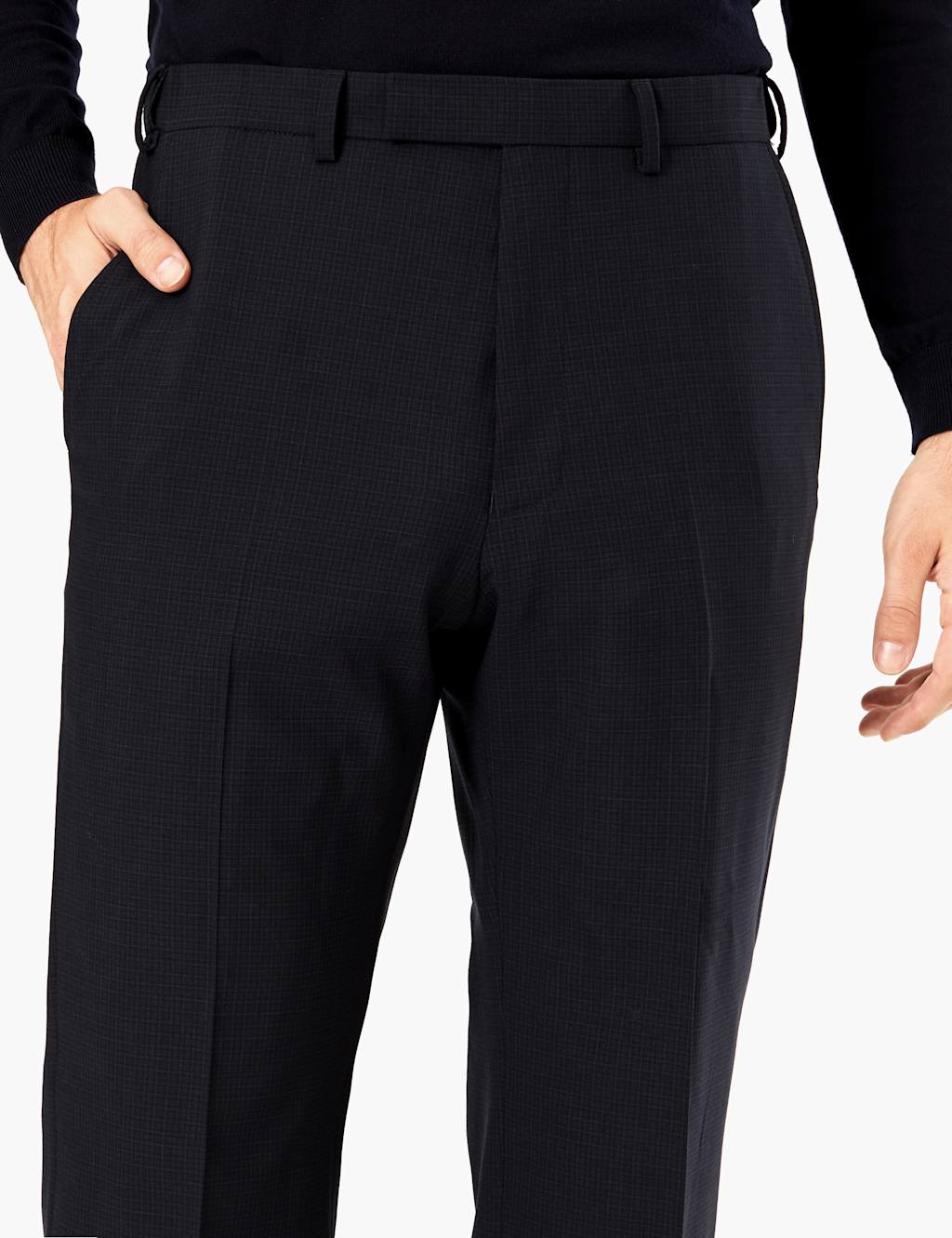 The Ultimate Navy Checked Regular Fit Trousers 6 of 7