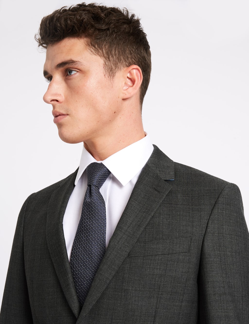 Grey Checked Slim Fit Wool Jacket 6 of 9