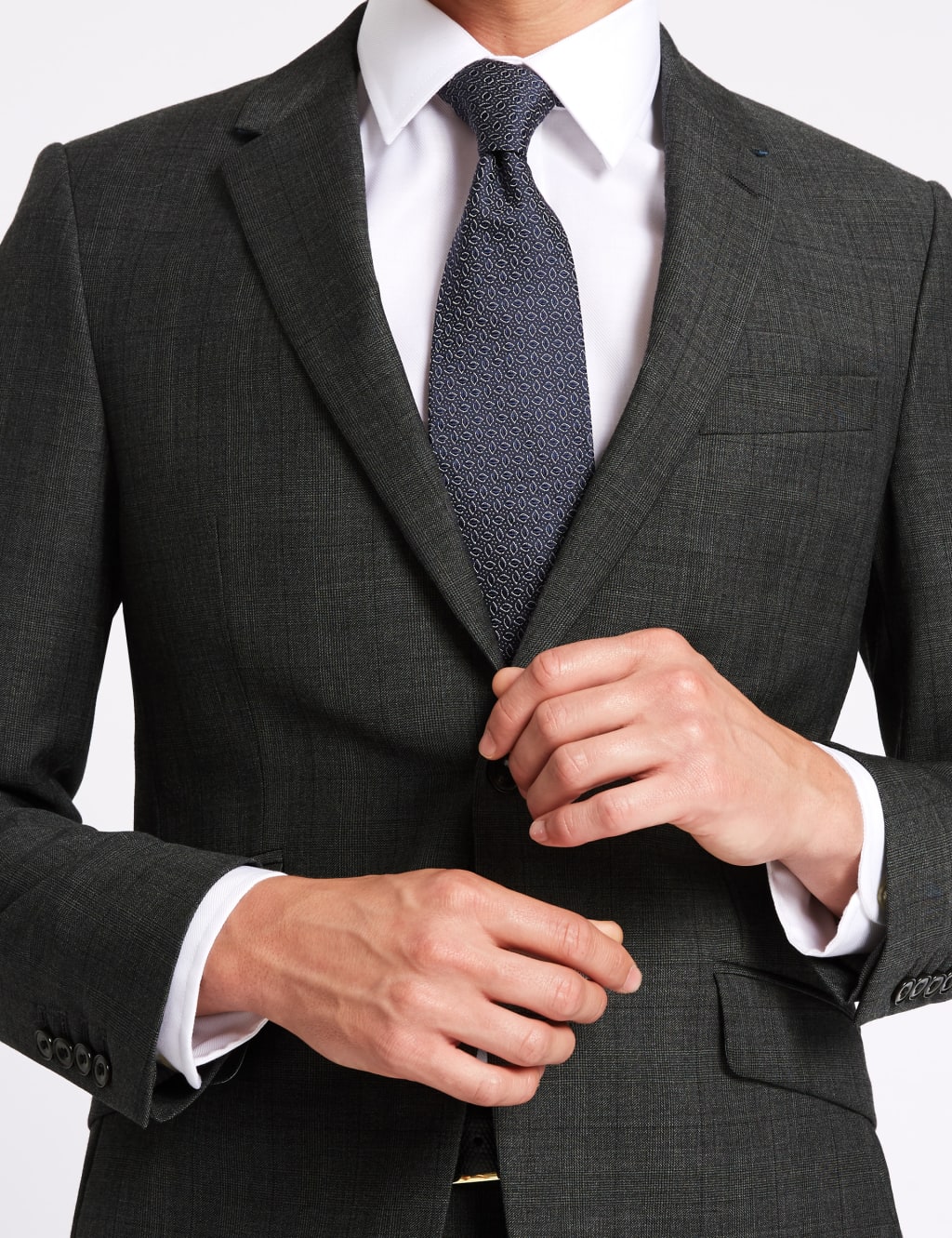 Grey Checked Slim Fit Wool Jacket 7 of 9