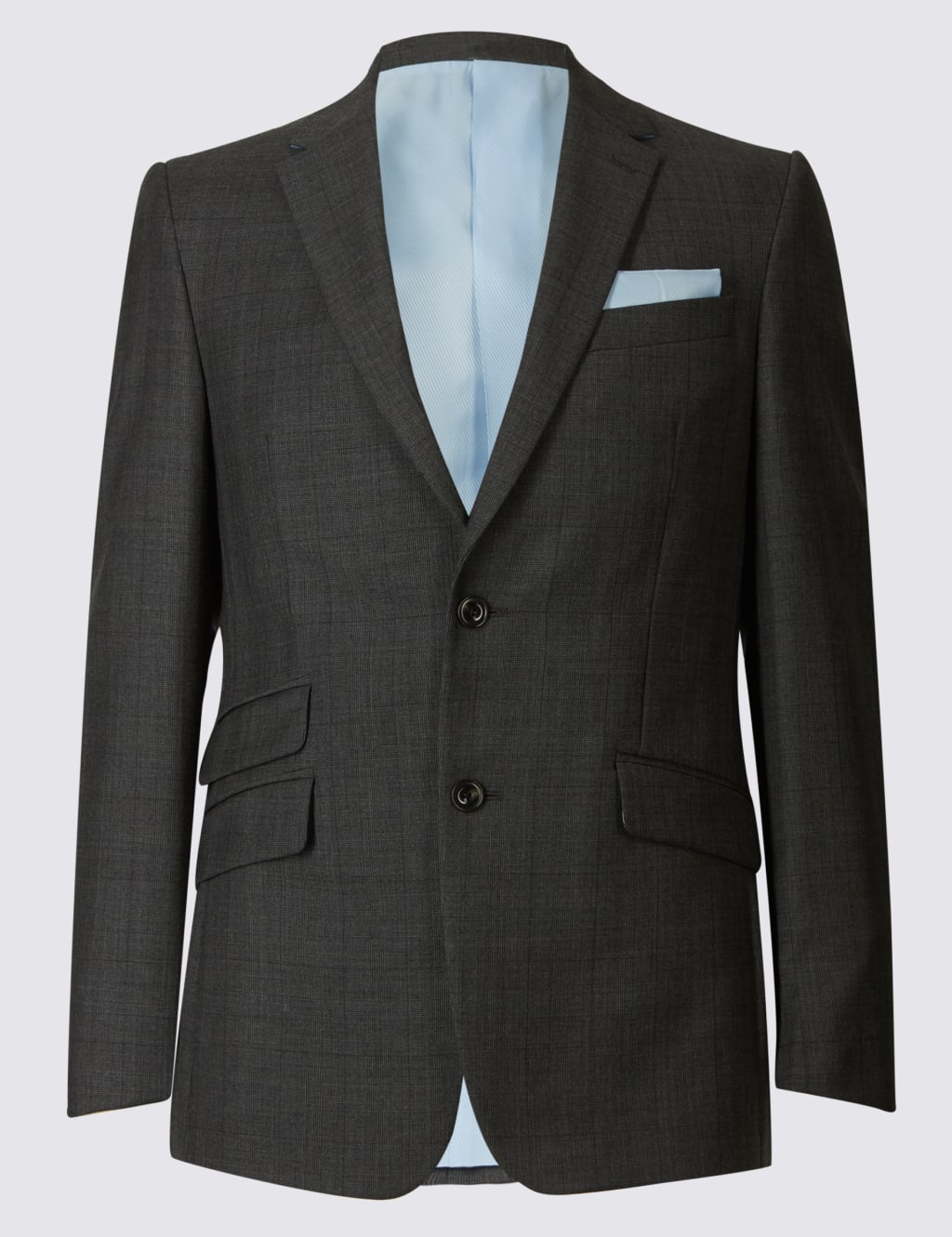 Grey Checked Slim Fit Wool Jacket 2 of 9