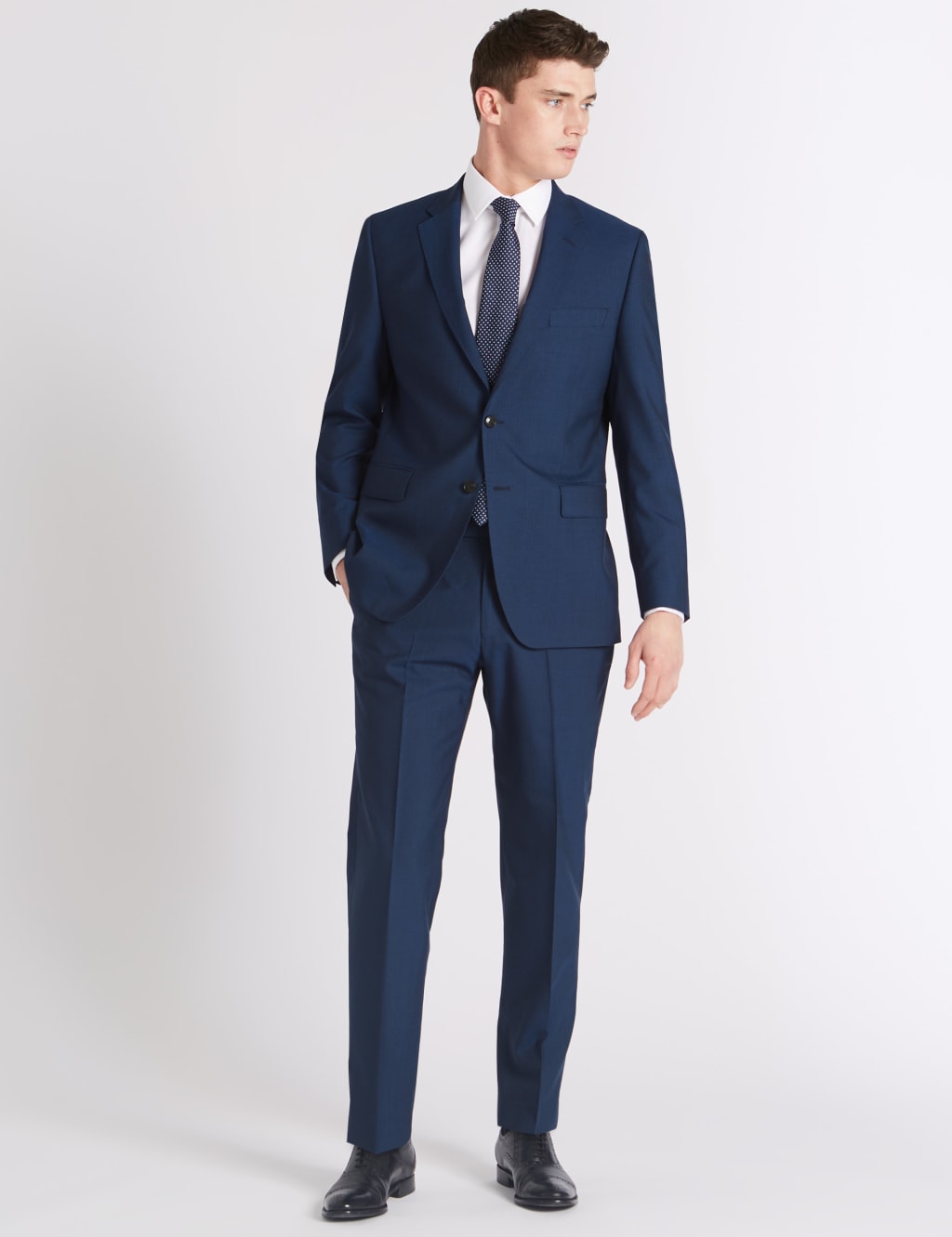 Blue Striped Tailored Fit Wool Jacket 1 of 8