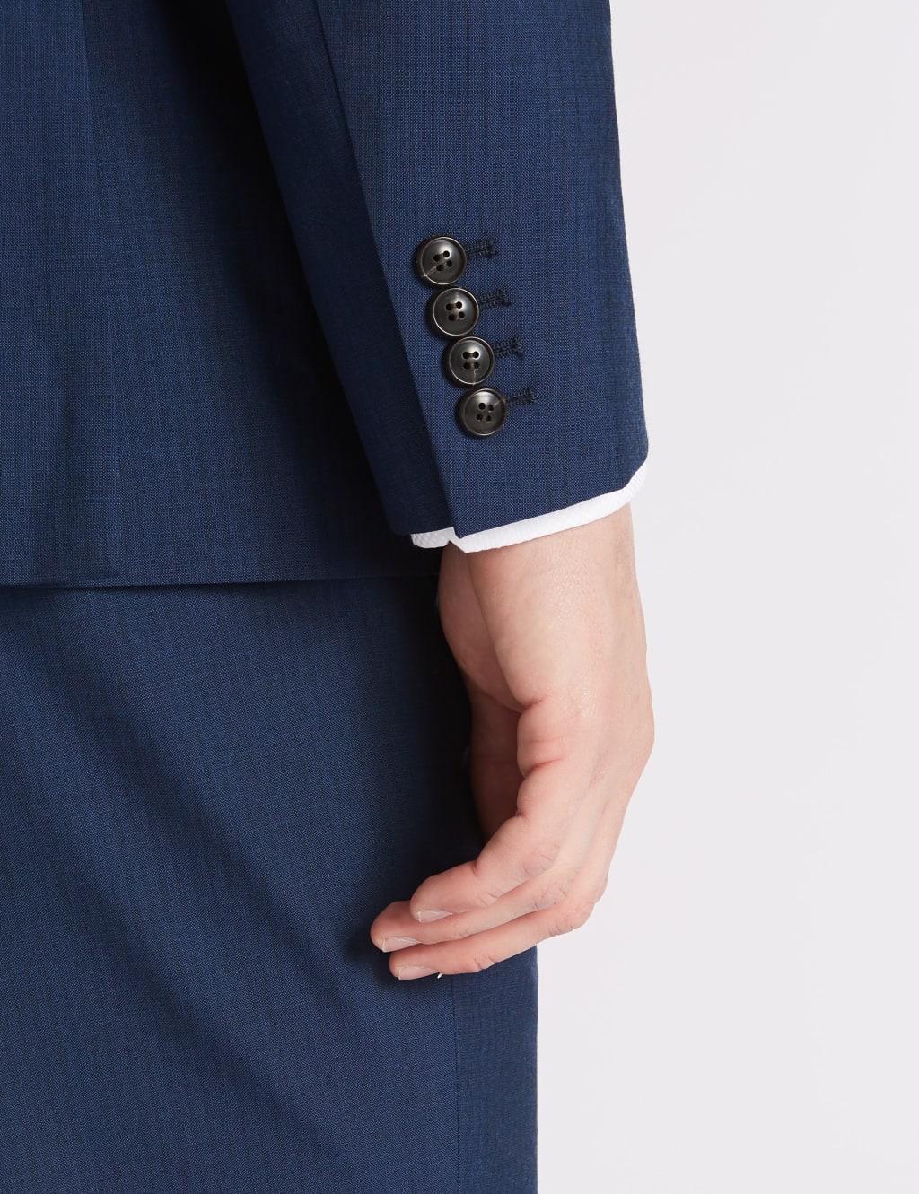 Blue Striped Tailored Fit Wool Jacket 6 of 8