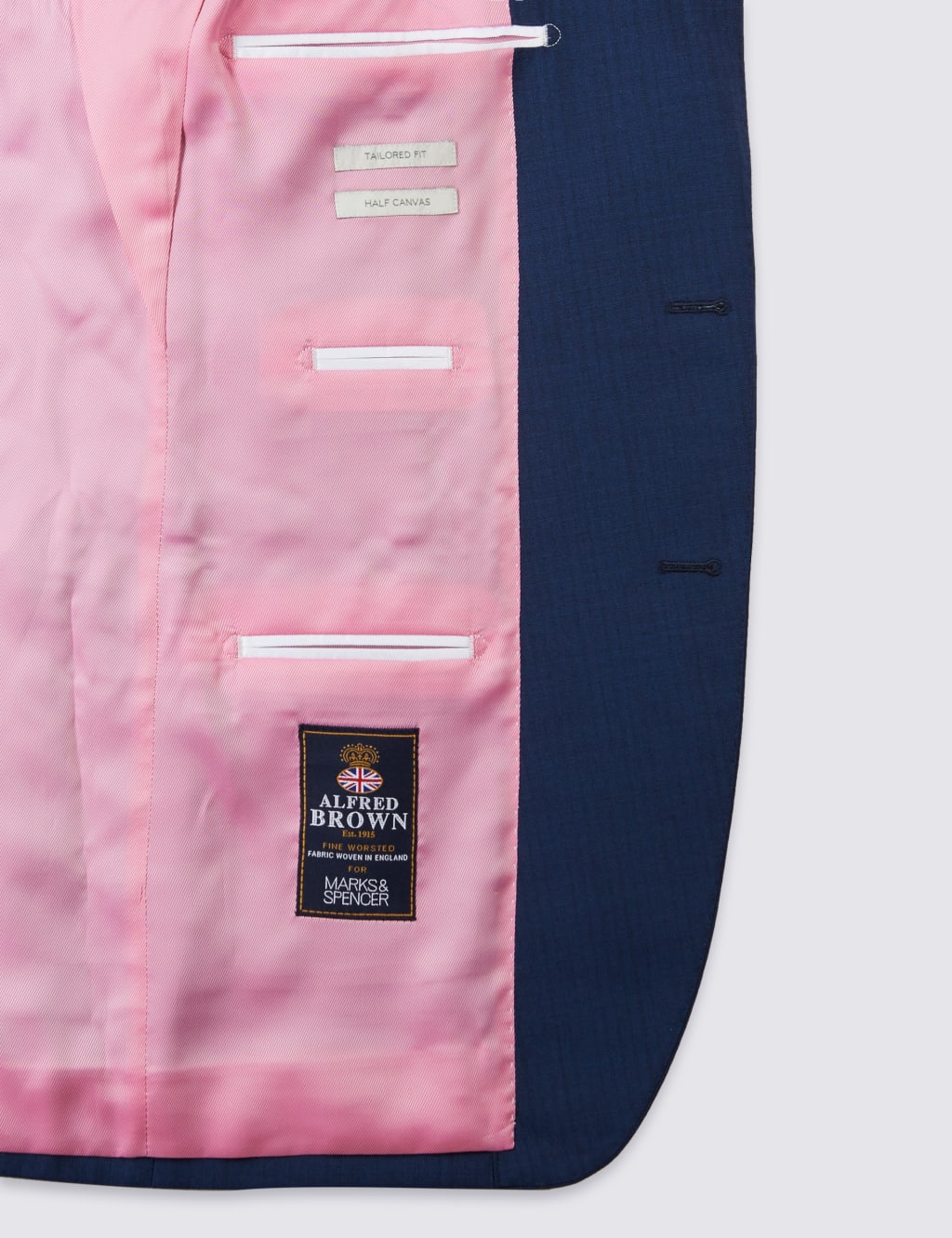 Blue Striped Tailored Fit Wool Jacket 7 of 8