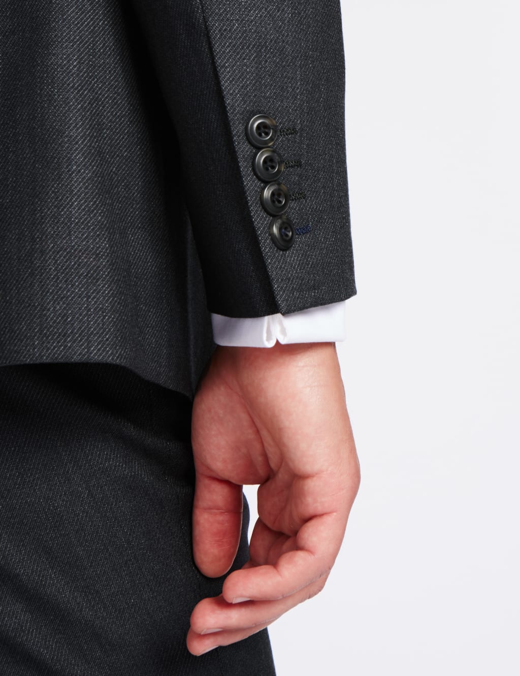 Charcoal Textured Regular Fit Wool Jacket 5 of 6