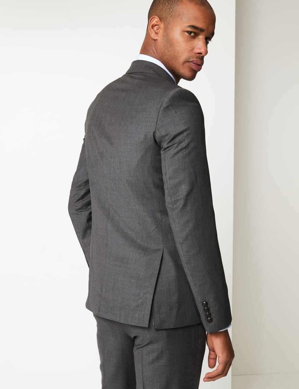 Grey Slim Fit Wool Jacket M S Collection Luxury M S