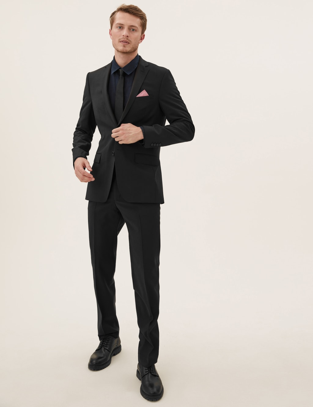 Black Tailored Fit Wool Rich Jacket 1 of 9