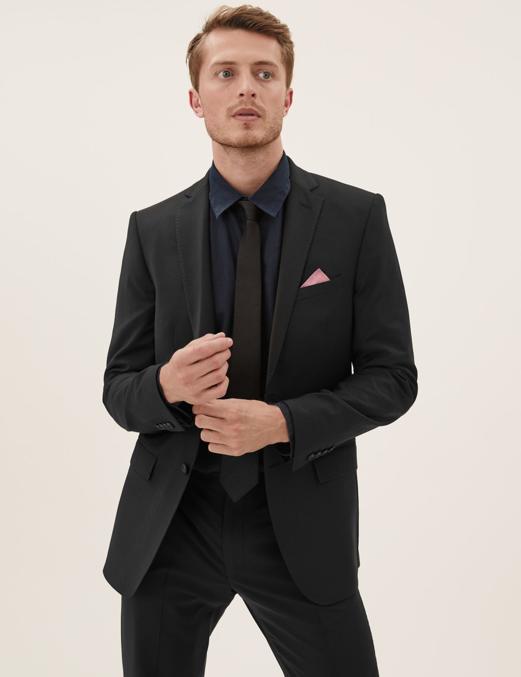 Black Tailored Fit Wool Rich Jacket 3 of 9