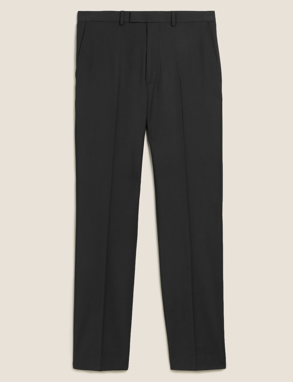 Black Tailored Fit Wool Rich Trousers 2 of 6