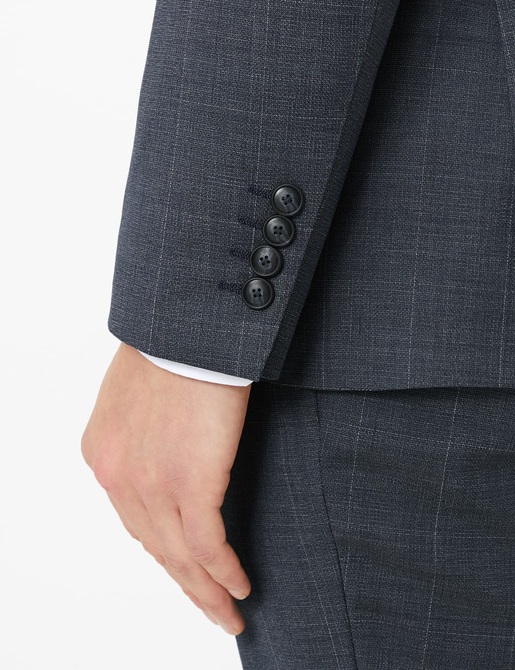 Blue Checked Slim Fit Wool Jacket 5 of 7