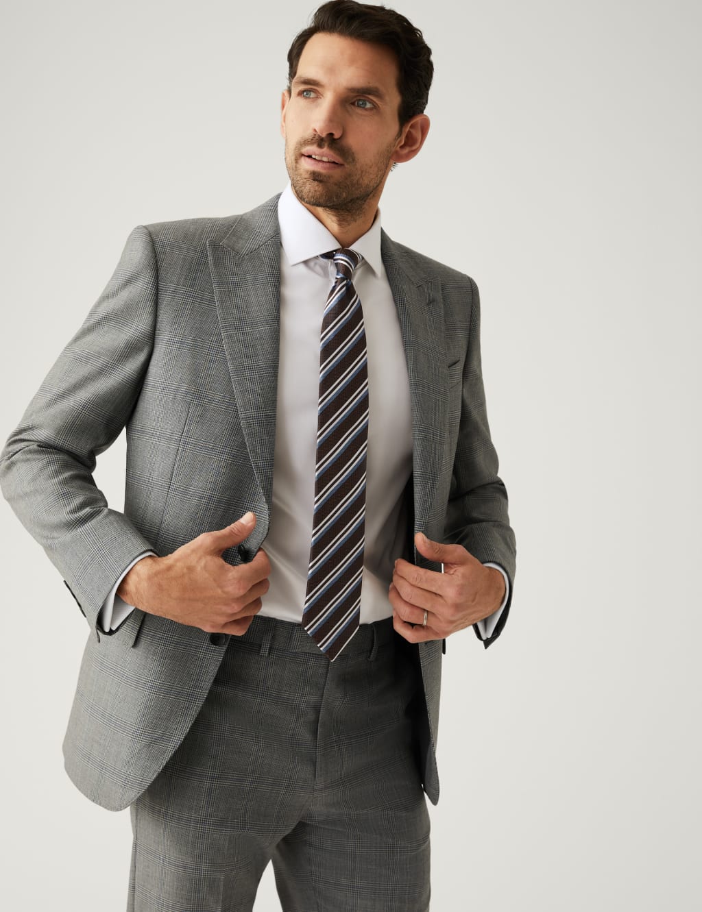 Regular Fit Pure Wool Check Suit Jacket 1 of 9