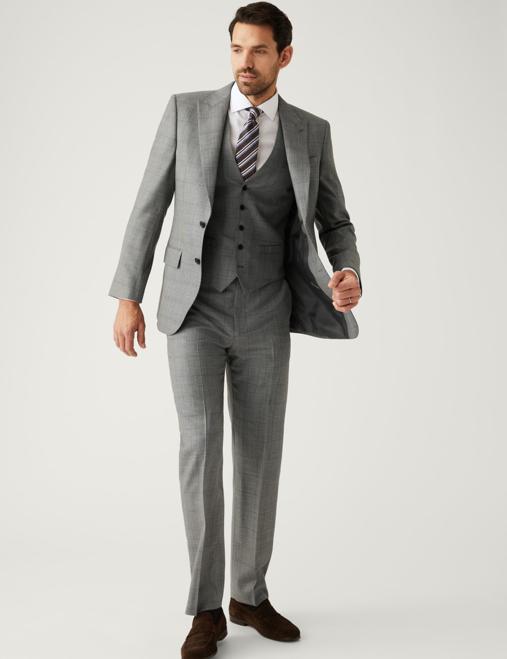 Regular Fit Pure Wool Check Suit Jacket 8 of 9