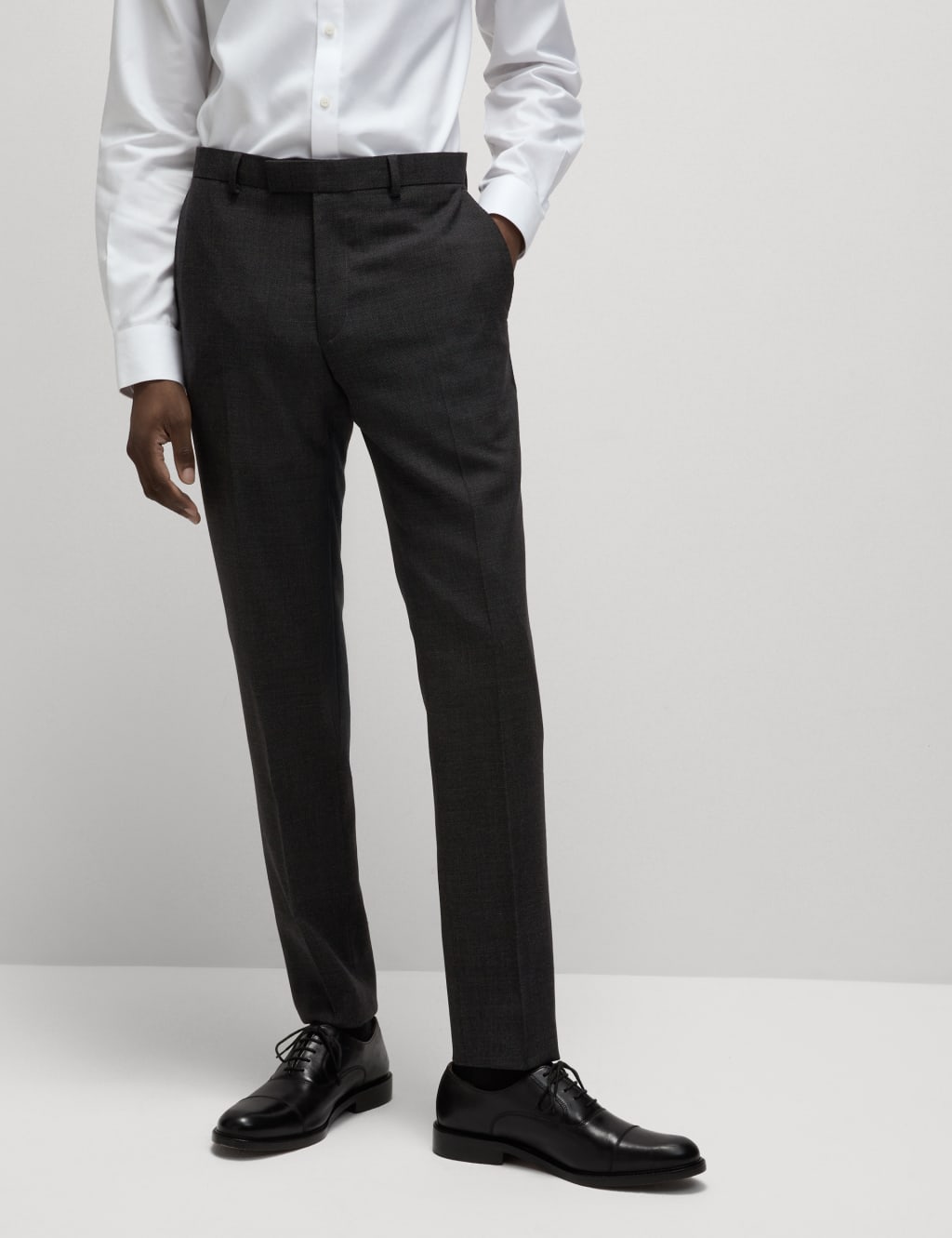 Slim Fit Pure Wool Textured Suit Trousers 5 of 8