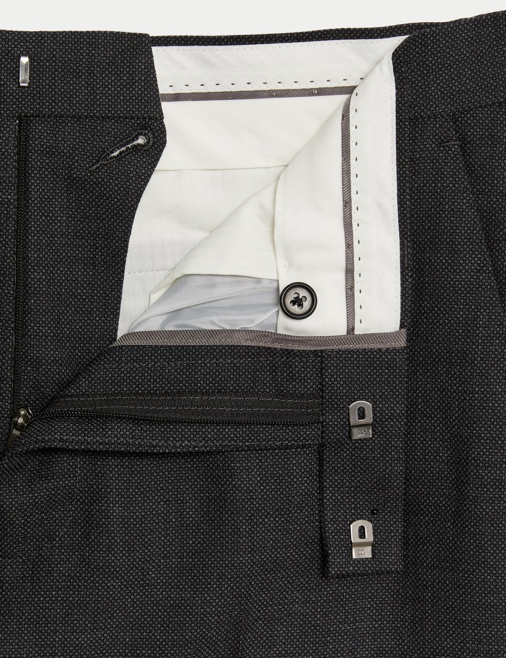 Regular Fit Pure Wool Textured Suit Trousers 3 of 7