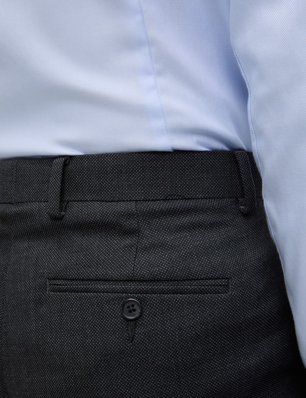 Regular Fit Pure Wool Textured Suit Trousers 4 of 7