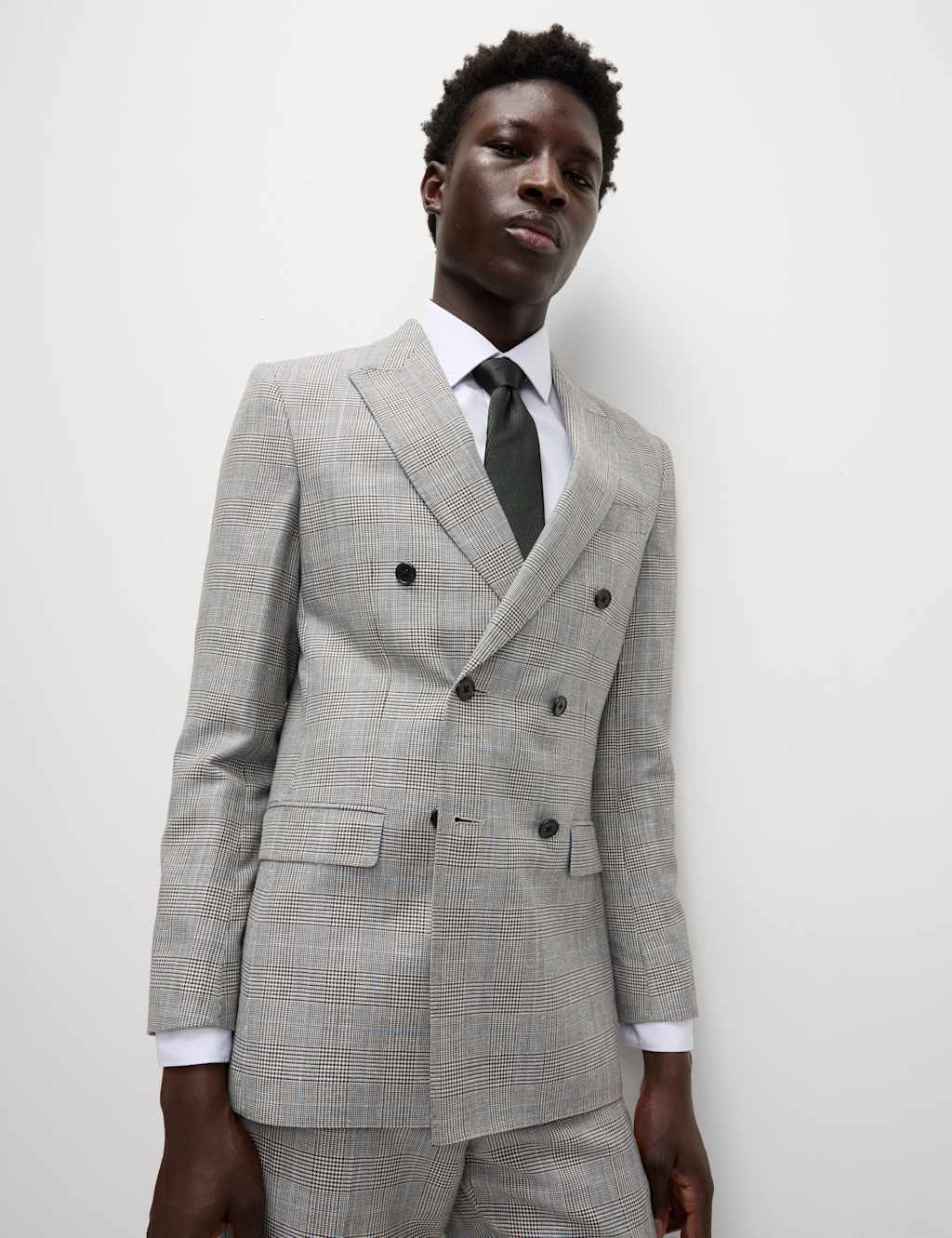 Slim Fit Wool Blend Check Suit Jacket 4 of 7