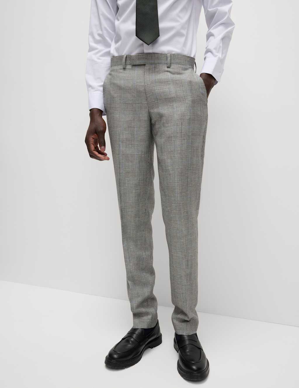 Slim Fit Wool Rich Check Suit Trousers 5 of 7