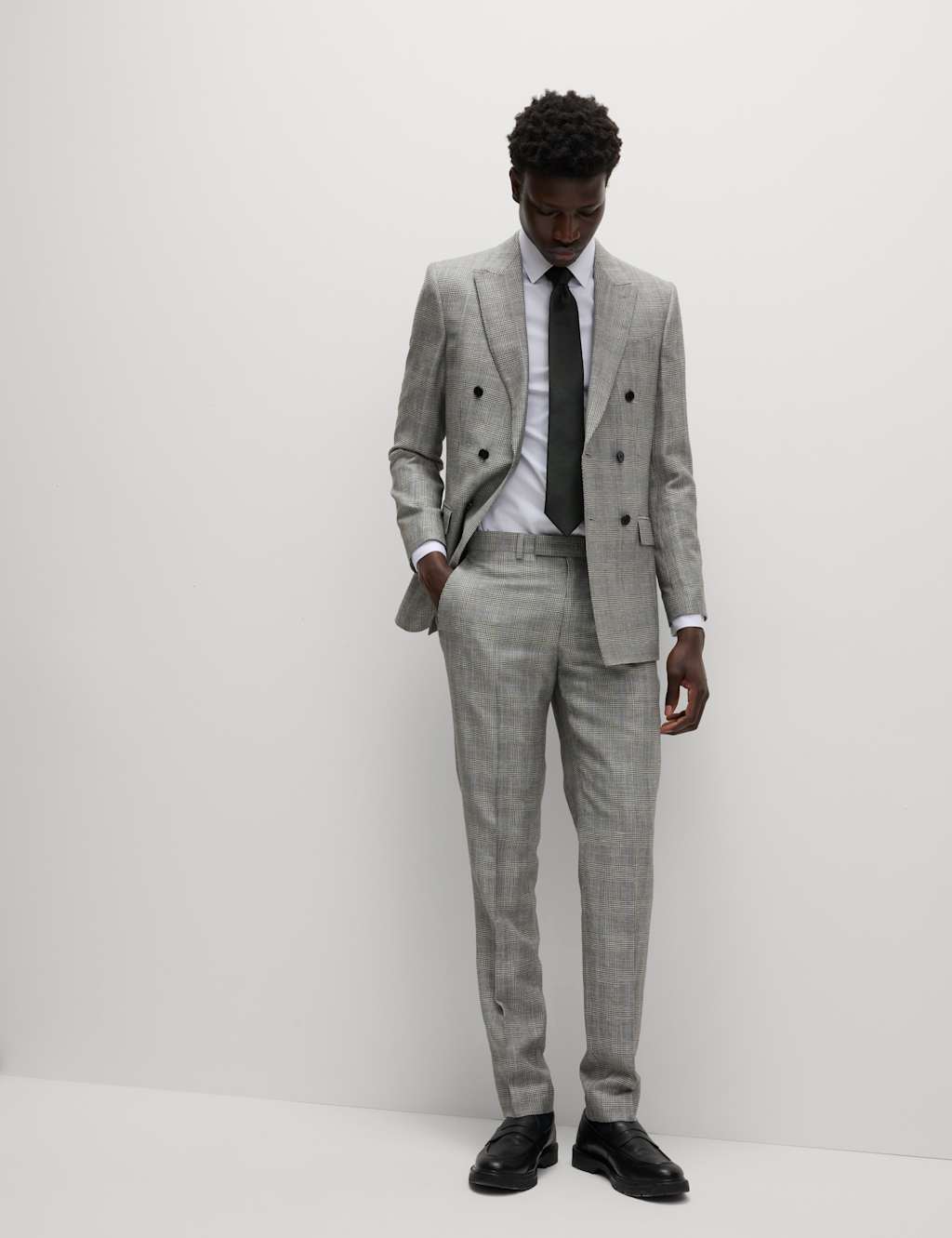 Slim Fit Wool Rich Check Suit Trousers 6 of 7