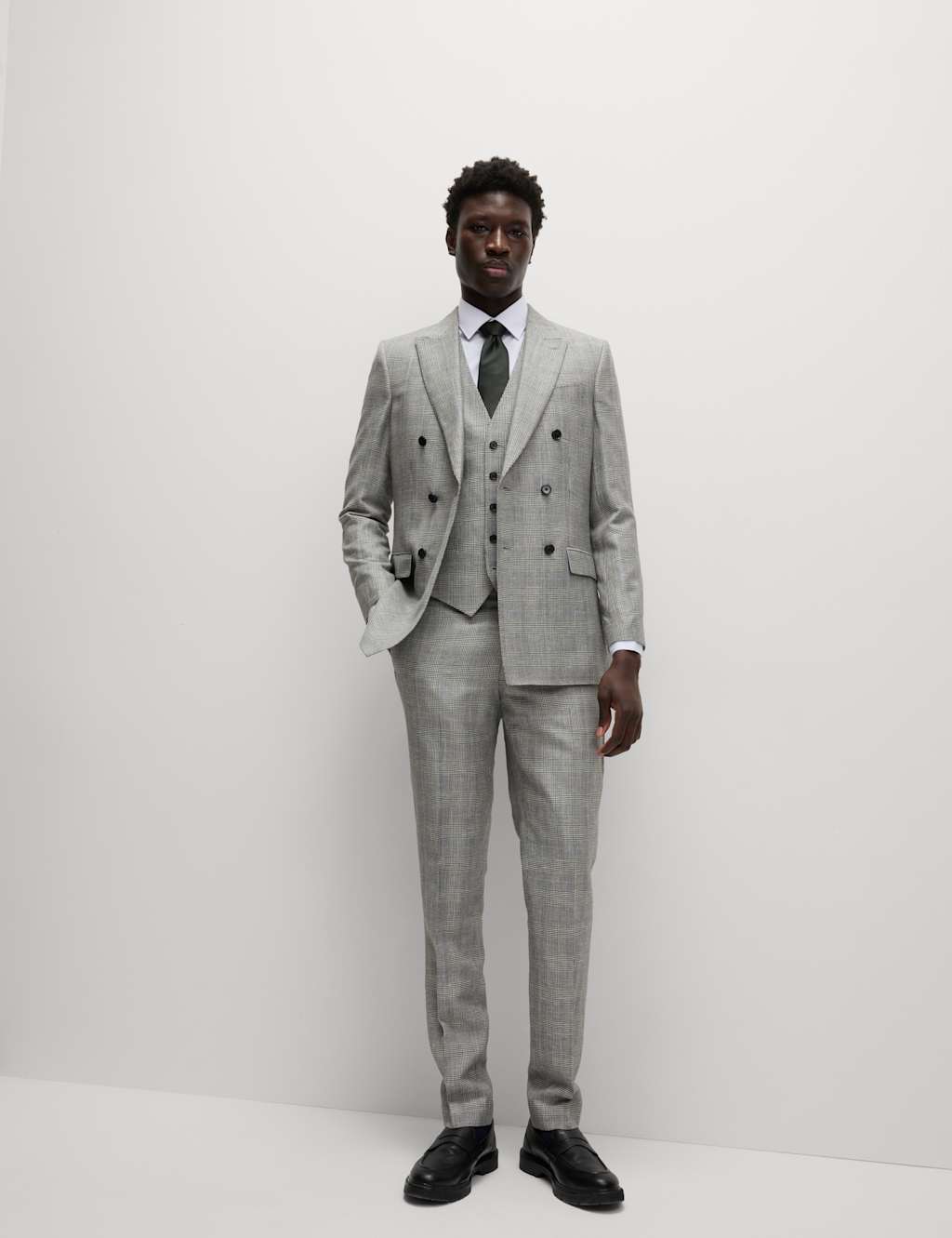Slim Fit Wool Rich Check Waistcoat 4 of 5