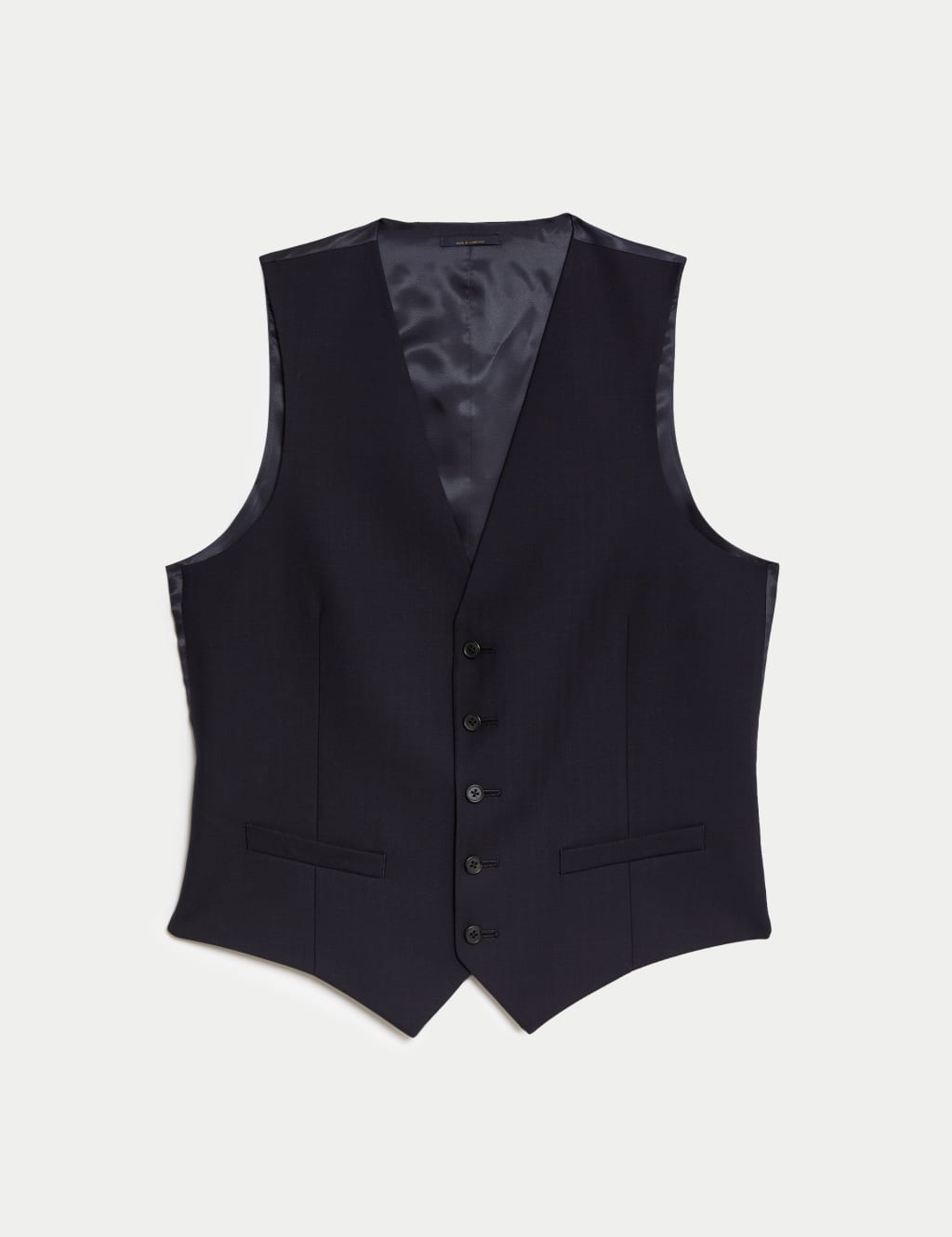 Regular Fit Pure Wool Textured Waistcoat 2 of 6