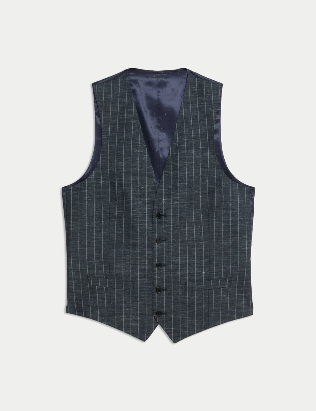 Wool Linen Blend Pinstripe Waistcoat 2 of 4