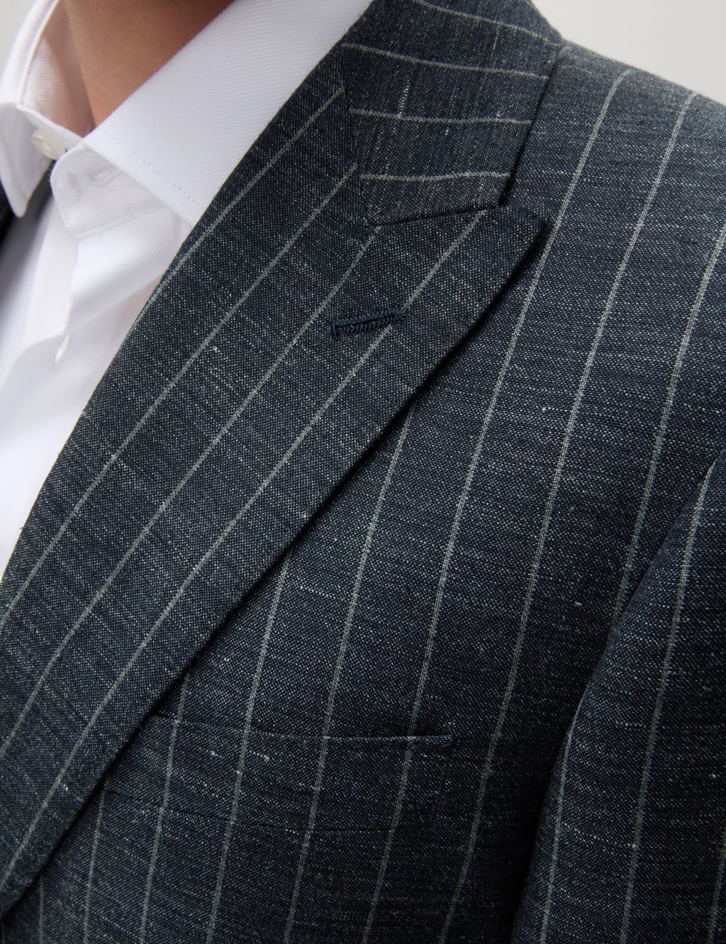 Regular Fit Wool Linen Blend Pinstripe Suit Jacket 4 of 5