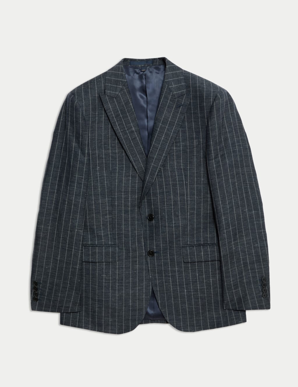 Regular Fit Wool Linen Blend Pinstripe Suit Jacket 2 of 5