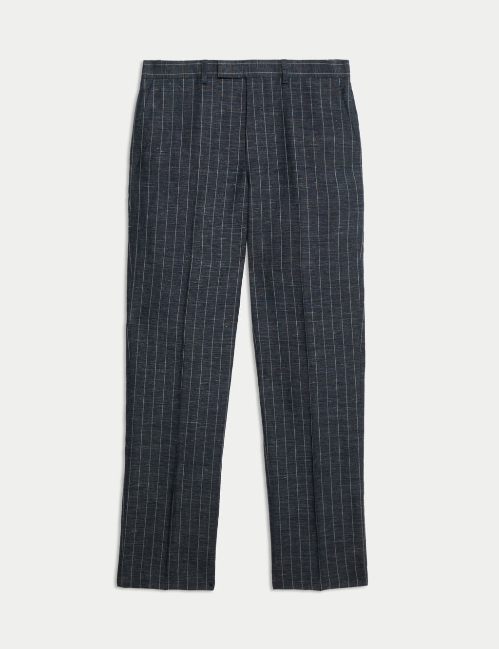 Regular Fit Wool Linen Blend Pinstripe Suit Trousers 2 of 6
