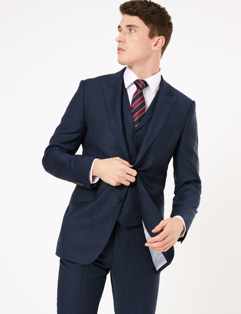 Blue Tailored Fit Wool Jacket 3 of 7