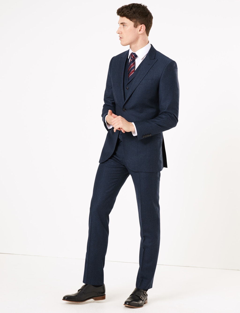 Blue Tailored Fit Wool Jacket 7 of 7