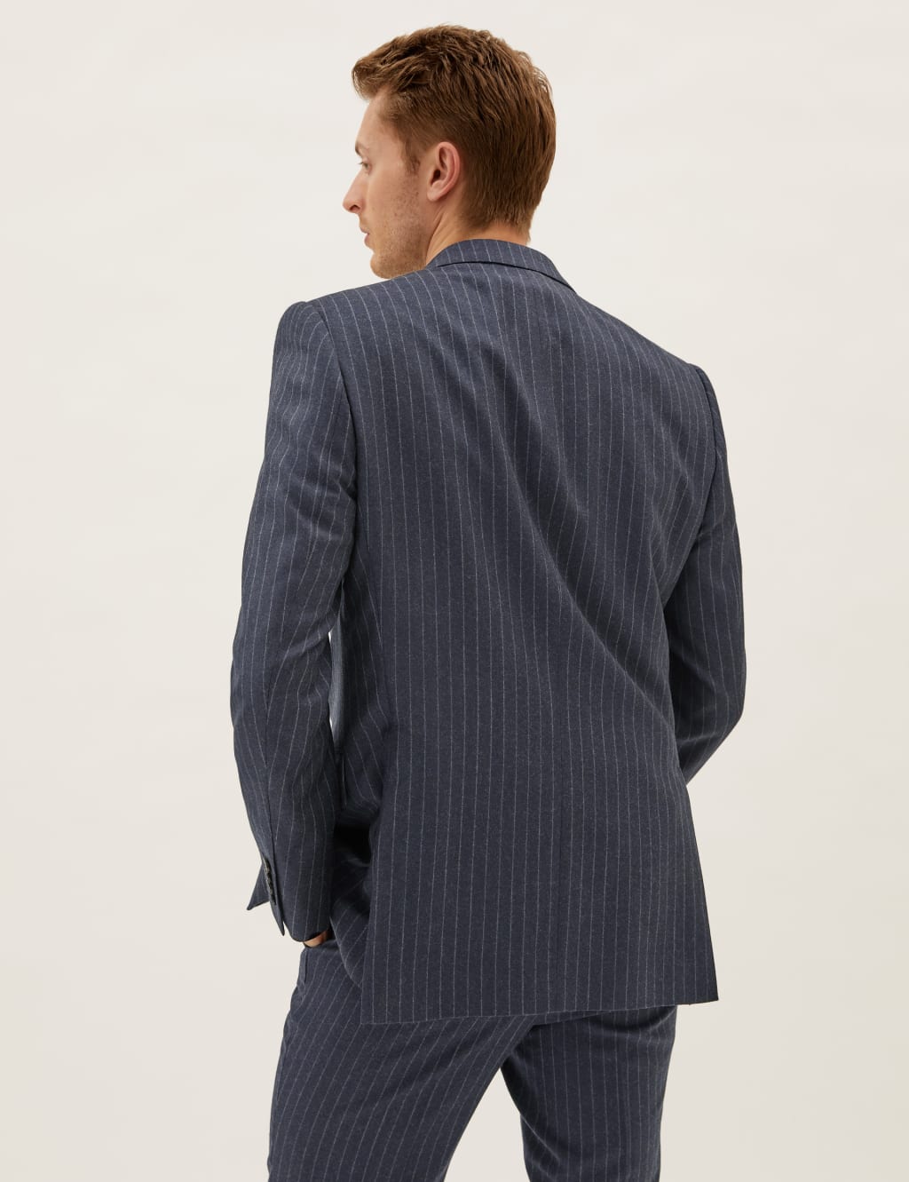 Tailored Fit Pure Wool Chalk Stripe Jacket 4 of 10