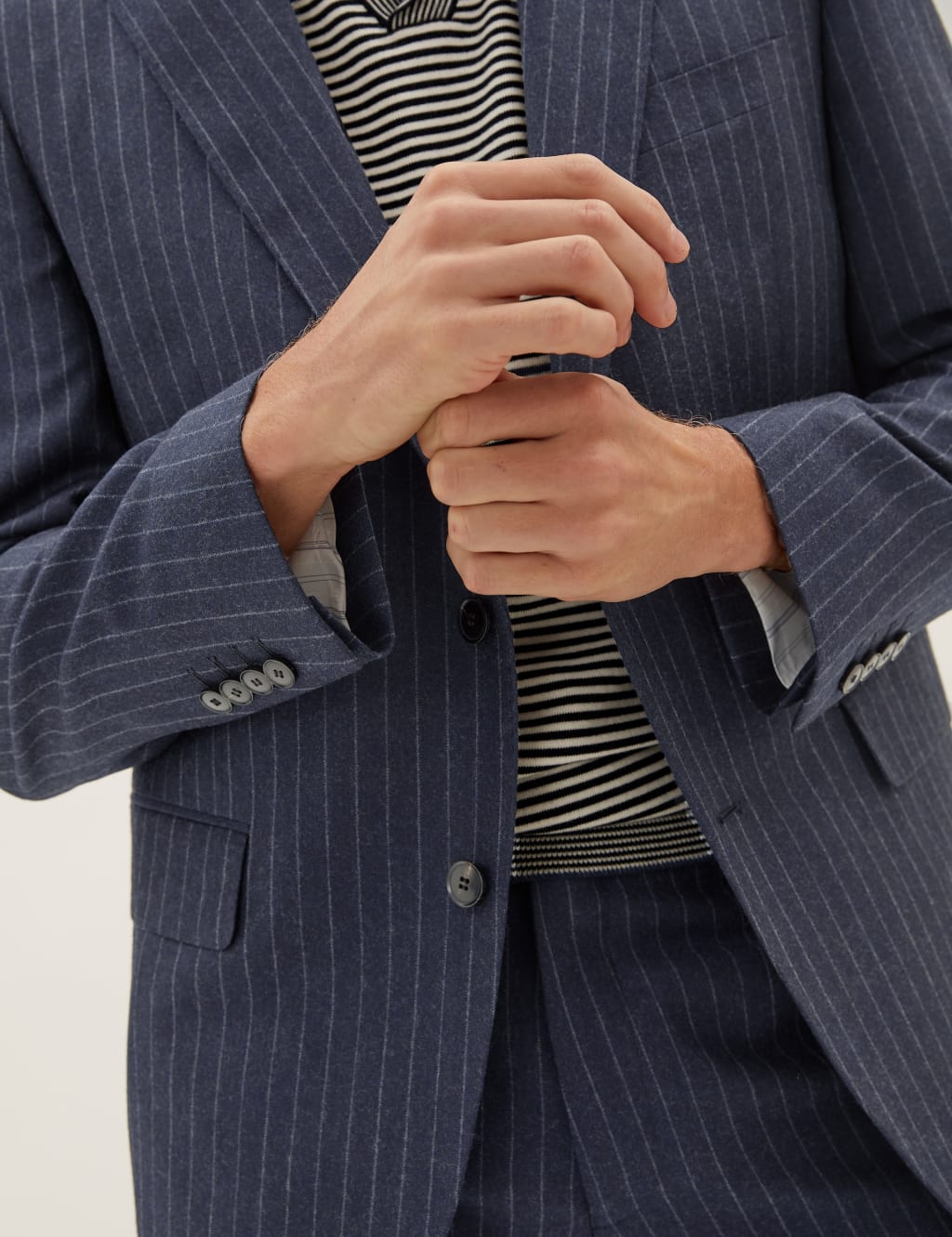Tailored Fit Pure Wool Chalk Stripe Jacket 5 of 10