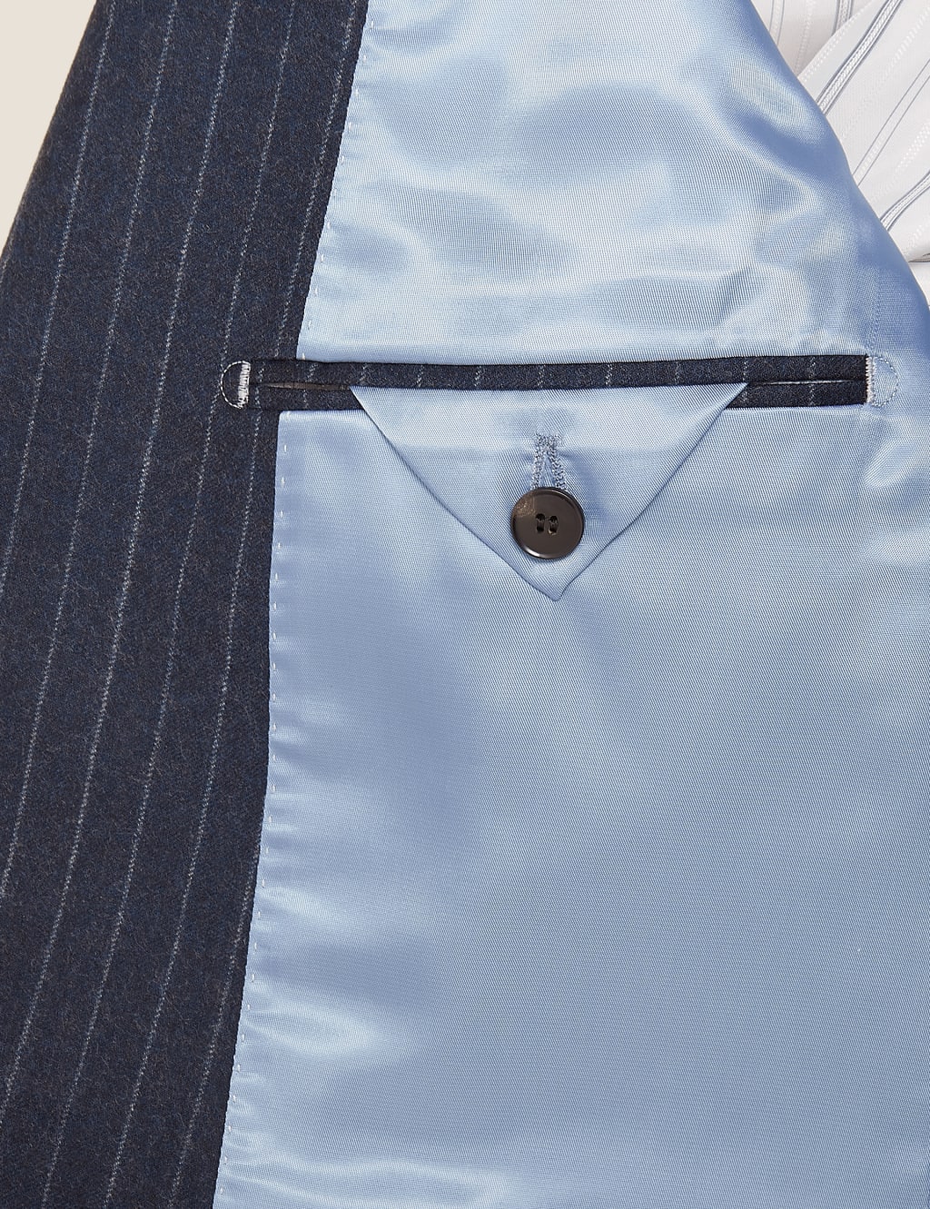 Tailored Fit Pure Wool Chalk Stripe Jacket 8 of 10