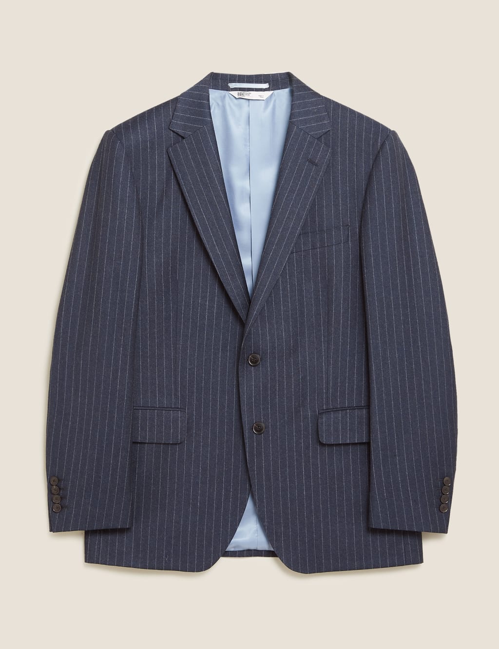 Tailored Fit Pure Wool Chalk Stripe Jacket 2 of 10