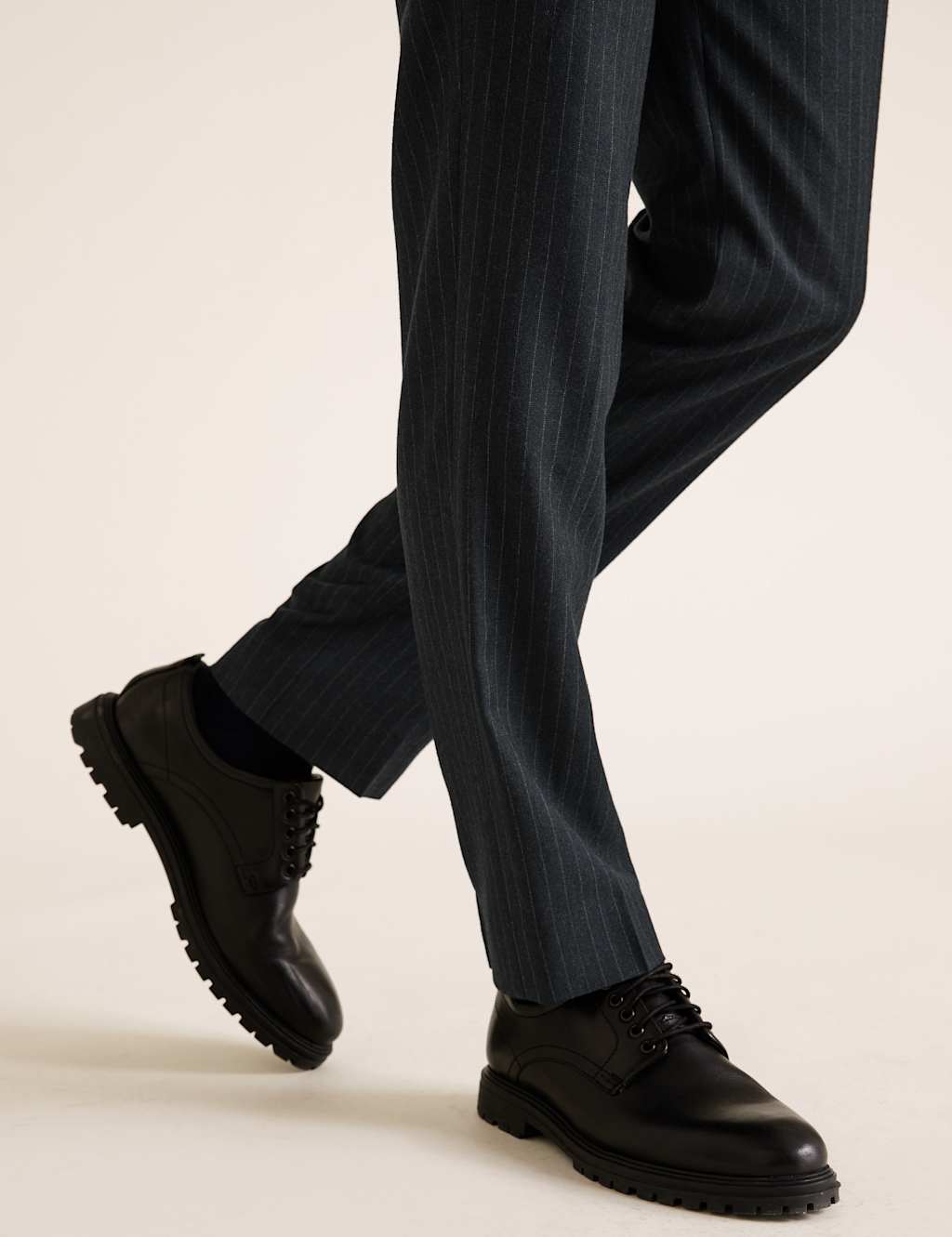Pure Wool Pinstriped Flat Front Trousers 4 of 6