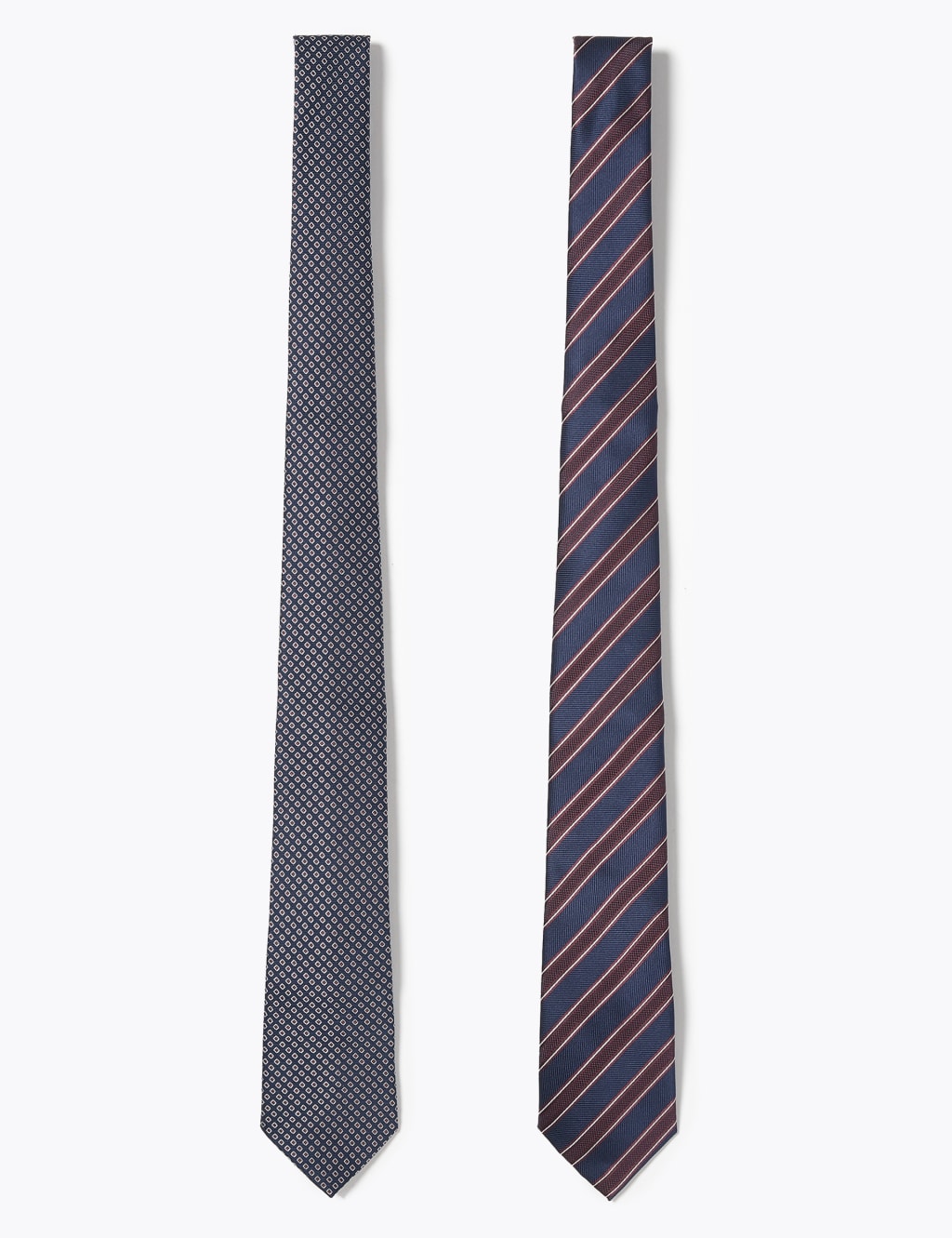 2 Pack Slim Geometric Striped Ties 1 of 5