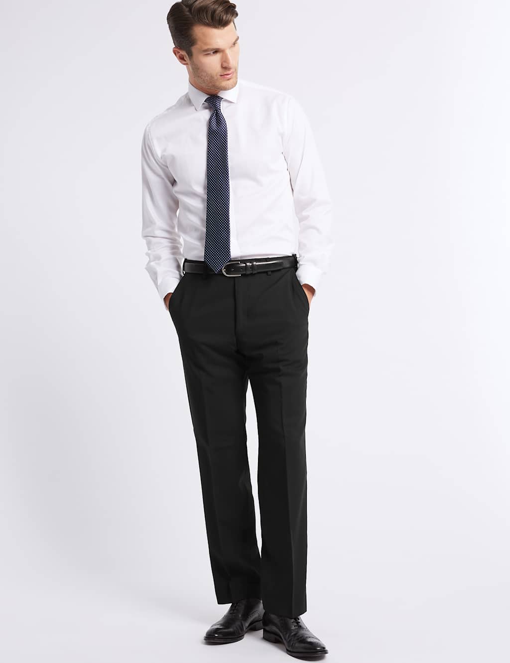 Black Regular Fit Trousers 3 of 5