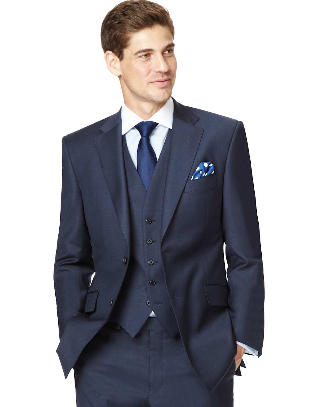 Indigo Regular Fit Single Breasted Jacket 3 of 8