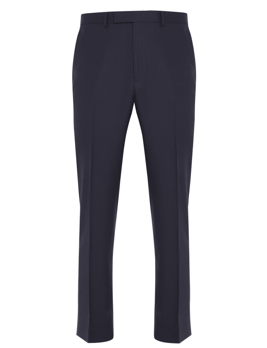 Navy Regular Fit Flat Front Trousers 2 of 7